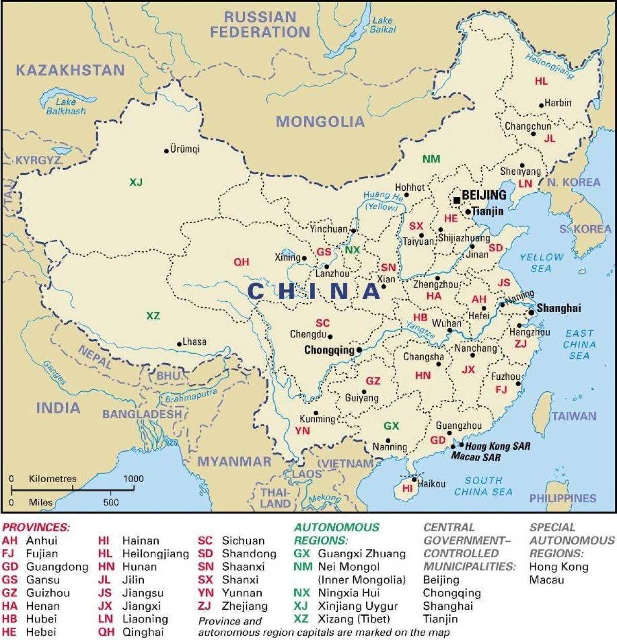 中国地区图