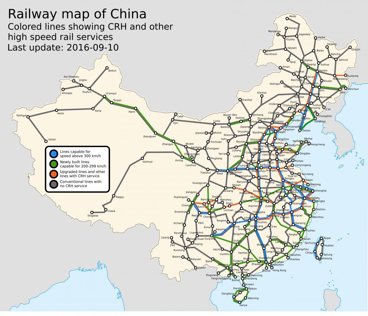 中国火车线路图