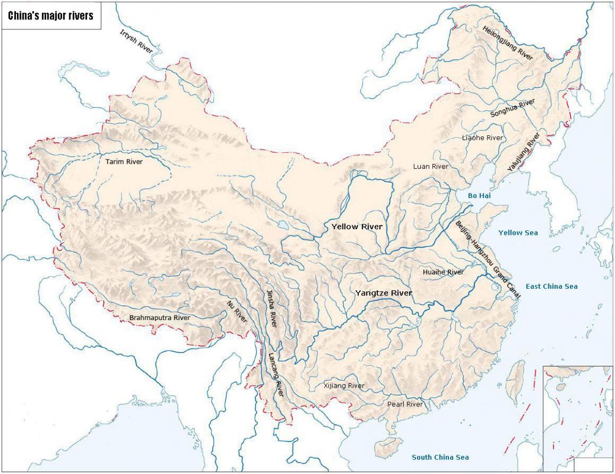中国地图中的河流